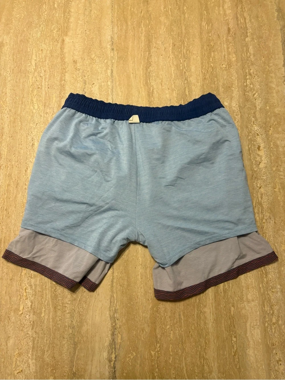 Fair Harbor The Anchor Swim Trunks Mens XL Red Blue Wave Print BreezeKnit Liner